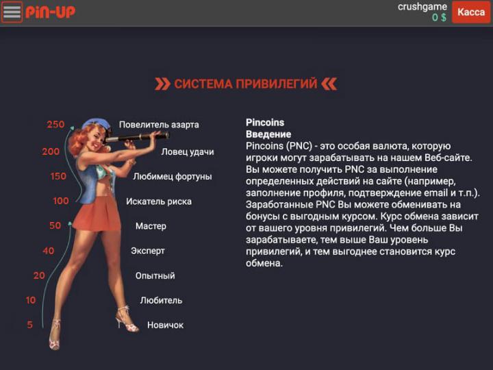 Бонусна програма для гравців у Pin-Up Бонусна програма для гравців у Pin-Up