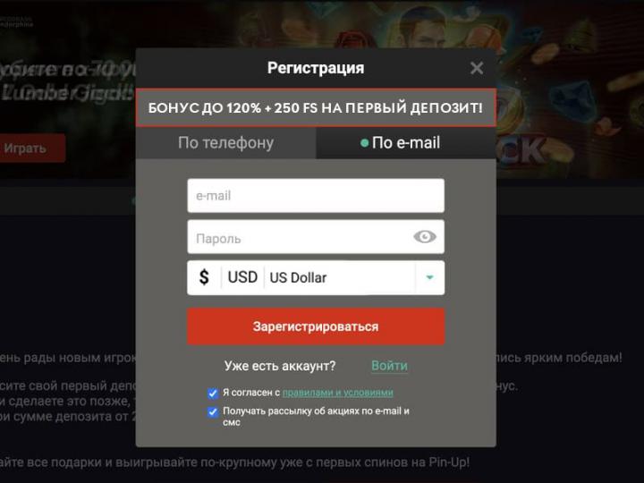 Швидка реєстрація для гри на сайті Pin-Up Швидка реєстрація для гри на сайті Pin-Up