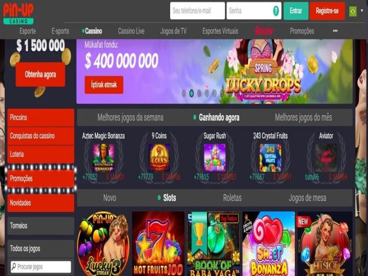 Site oficial do Pin-Up Casino - Características da interface