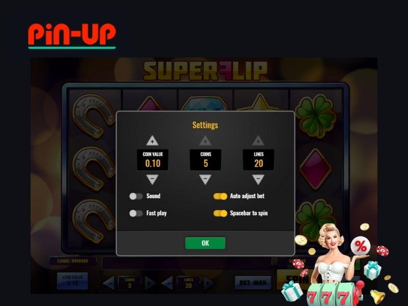 Características del juego Super Flip Pin-Up