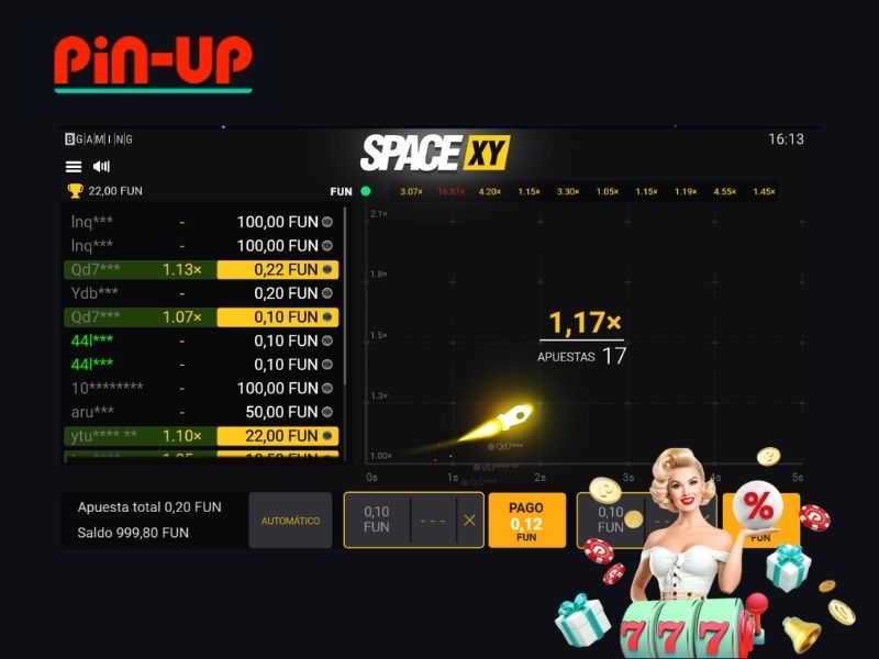 Objetivo del juego Space XY Pin-Up