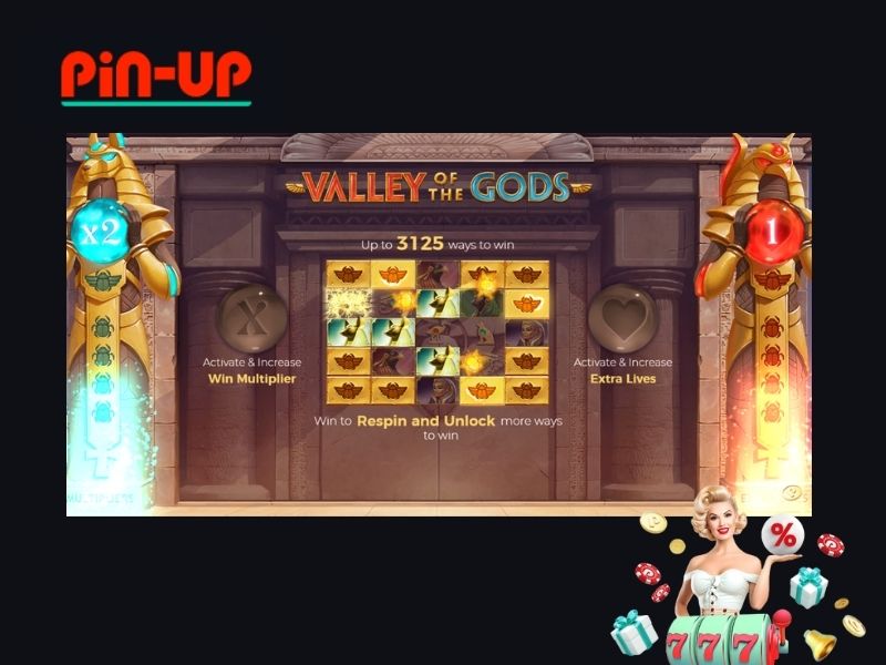 El juego Valley of Gods en Pin-Up