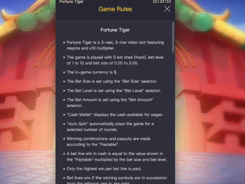 Dodatkowe funkcje w grze Fortune Tiger