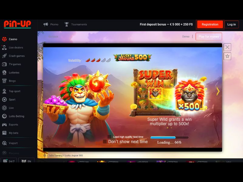 Lucky Jaguar 500 su Pin Up Online Casino