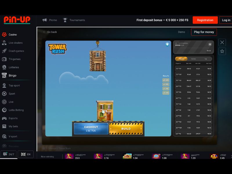 Pin-Up Casino-да ойнаудың артықшылықтары