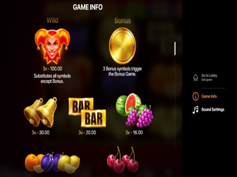 Características e fichas do slot Joker Coins Pin-Up