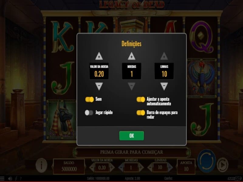 Características do slot Legacy of Dead Pin-Up