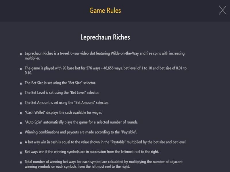 Estratégias e táticas do jogo Leprechaun Riches Pin-Up
