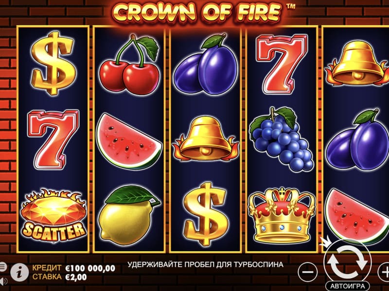 Играть бесплатно в Crown of Fire Пин ап